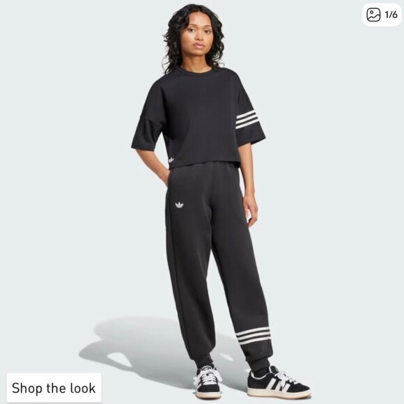 adidas Originals Black Jogger Sweatpants – White 3-Stripe (Women’s) - Picture 4 of 5